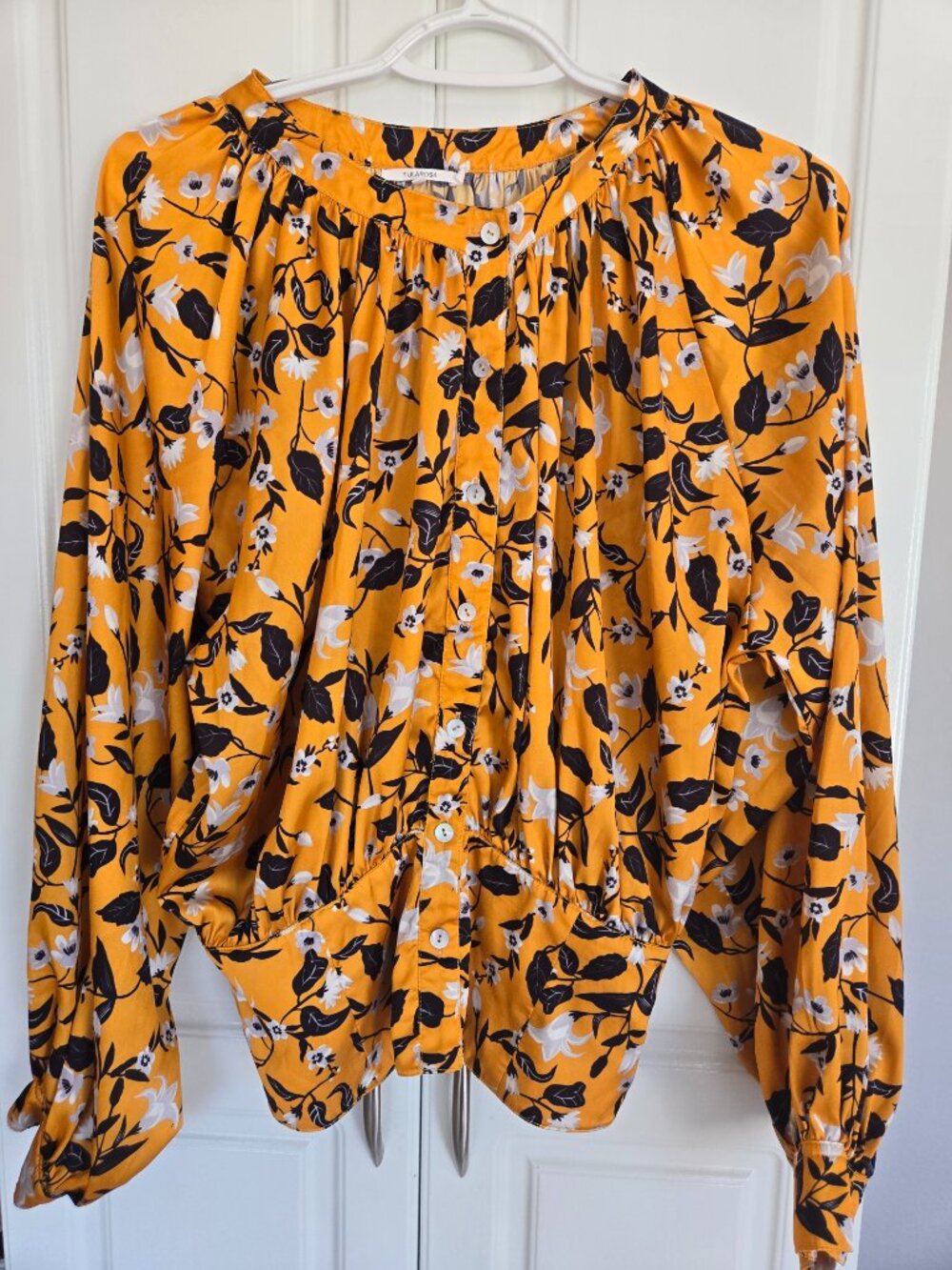 Tulasrosa Revolve Mia in Marigold Blossom Button-Front Long Sleeve size Medium